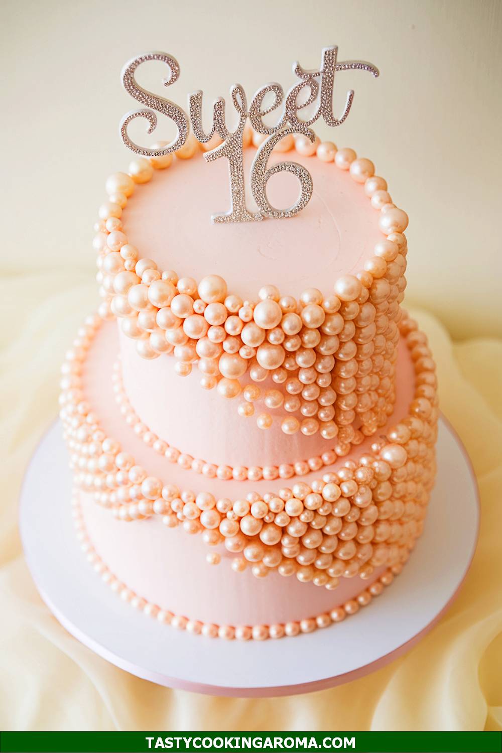 Two-Tiered Sweet Sixteen Pearl Cake