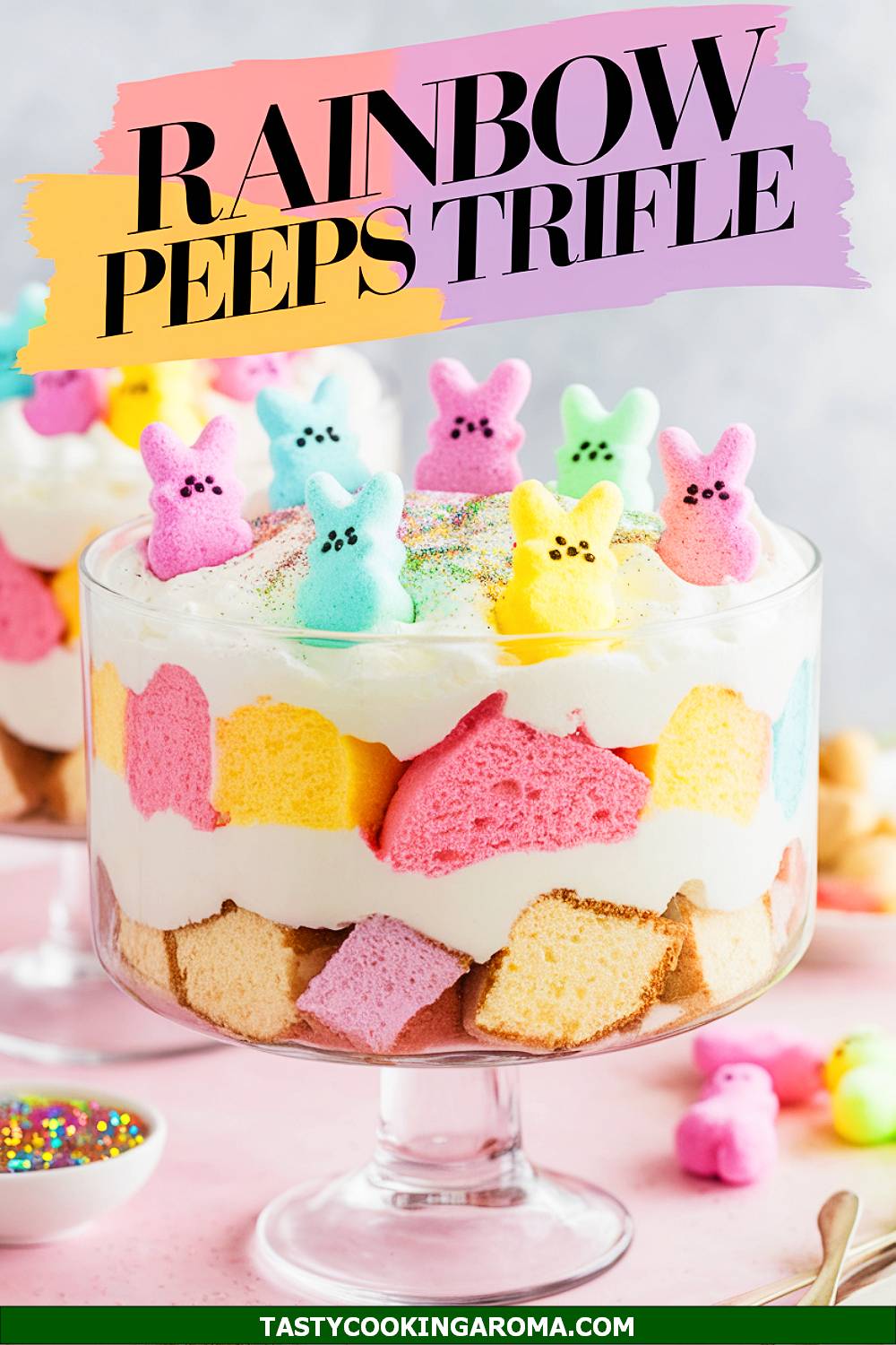 Peeps Trifle with Rainbow Layers