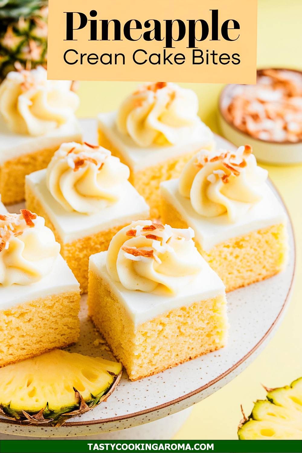 Pineapple Cream Cake Bites