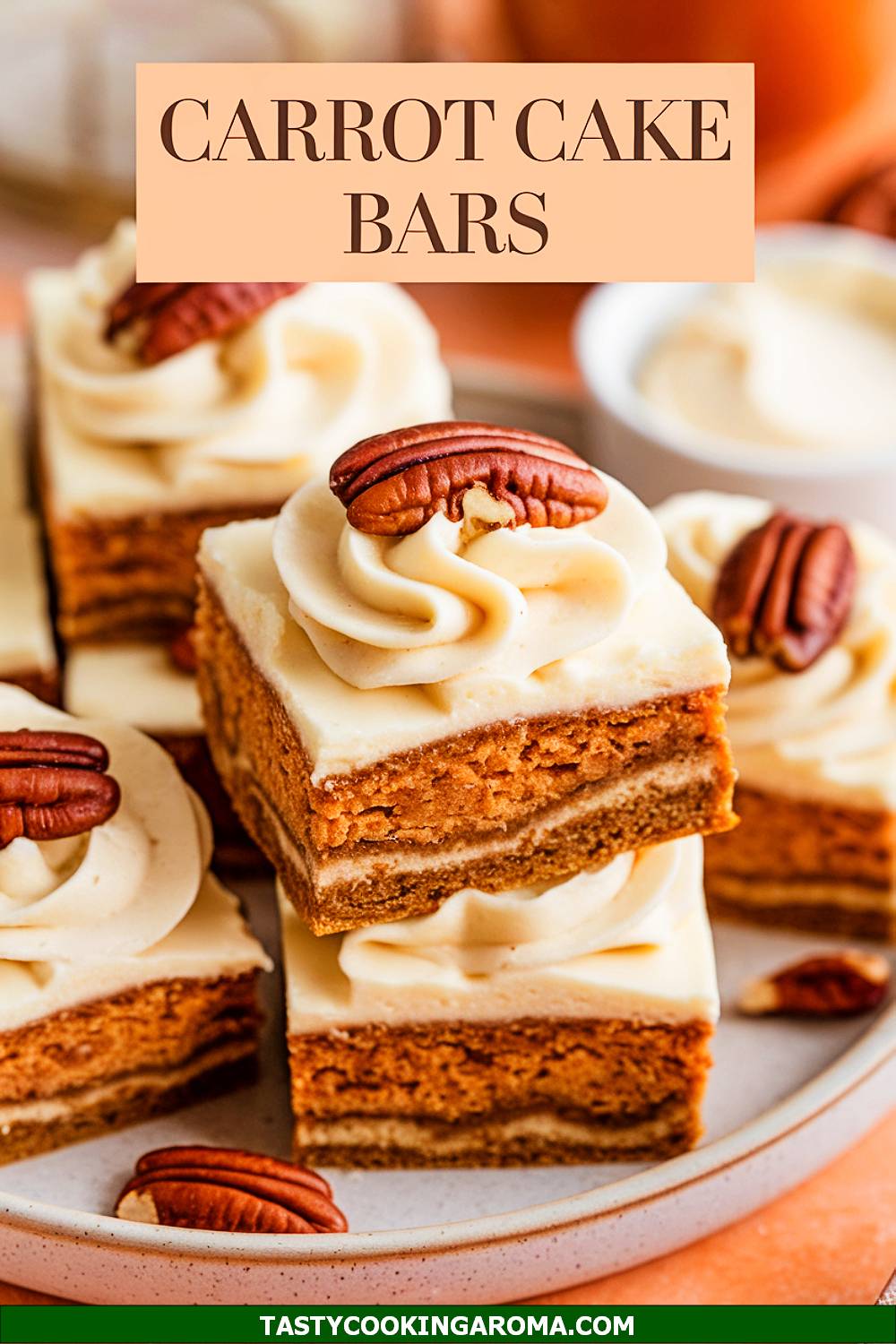 Carrot Cake Bars with Cream Cheese Swirls