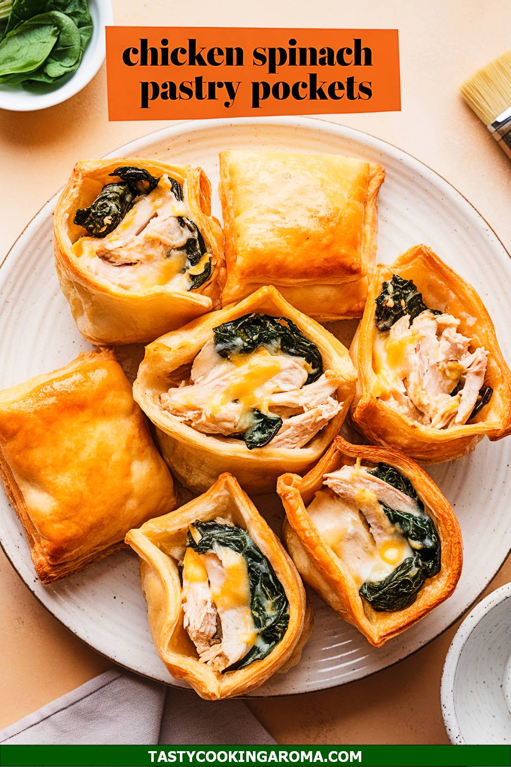 Chicken and Spinach Puff Pastry Pockets