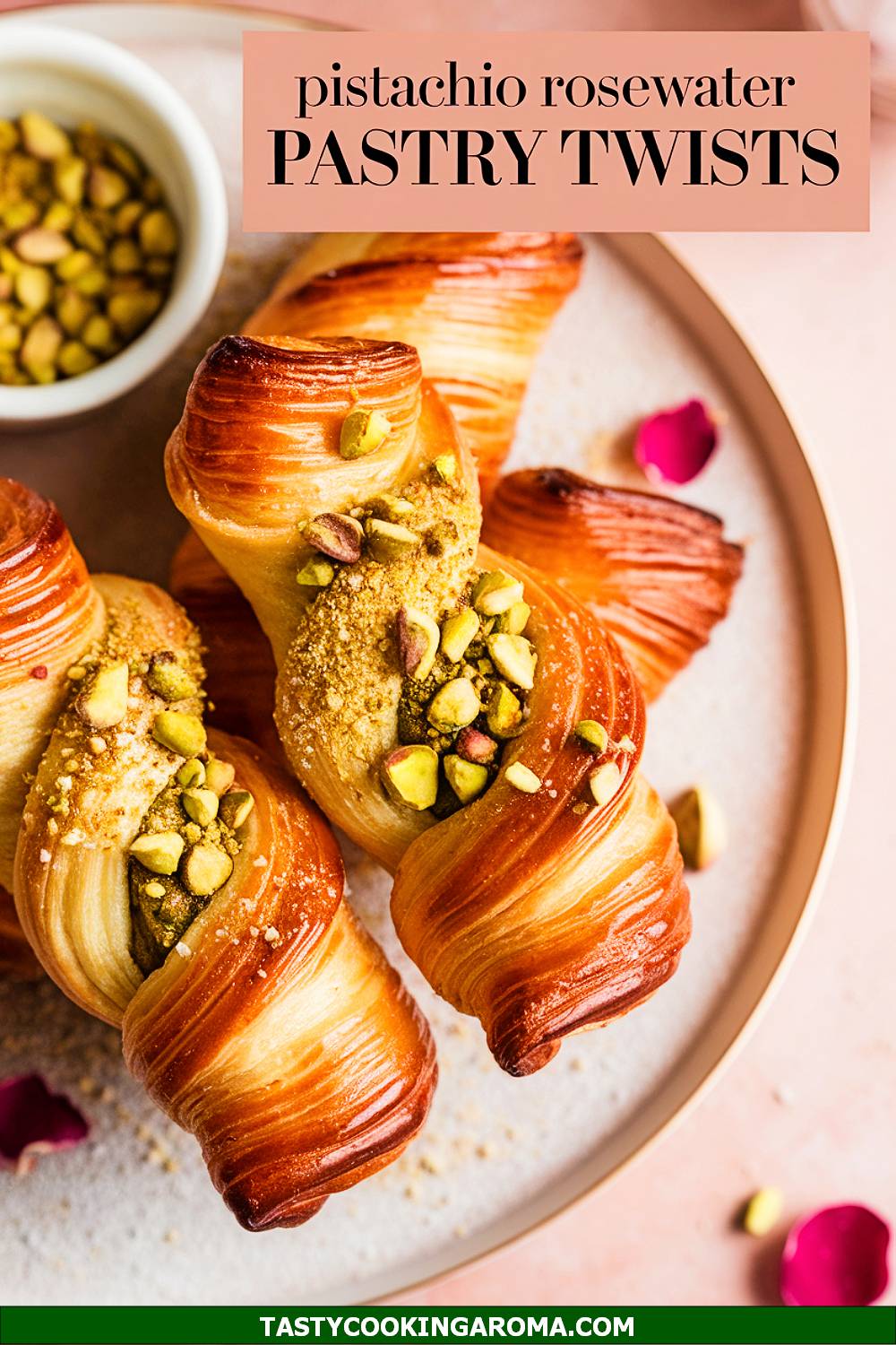 Pistachio and Rosewater Pastry Twists