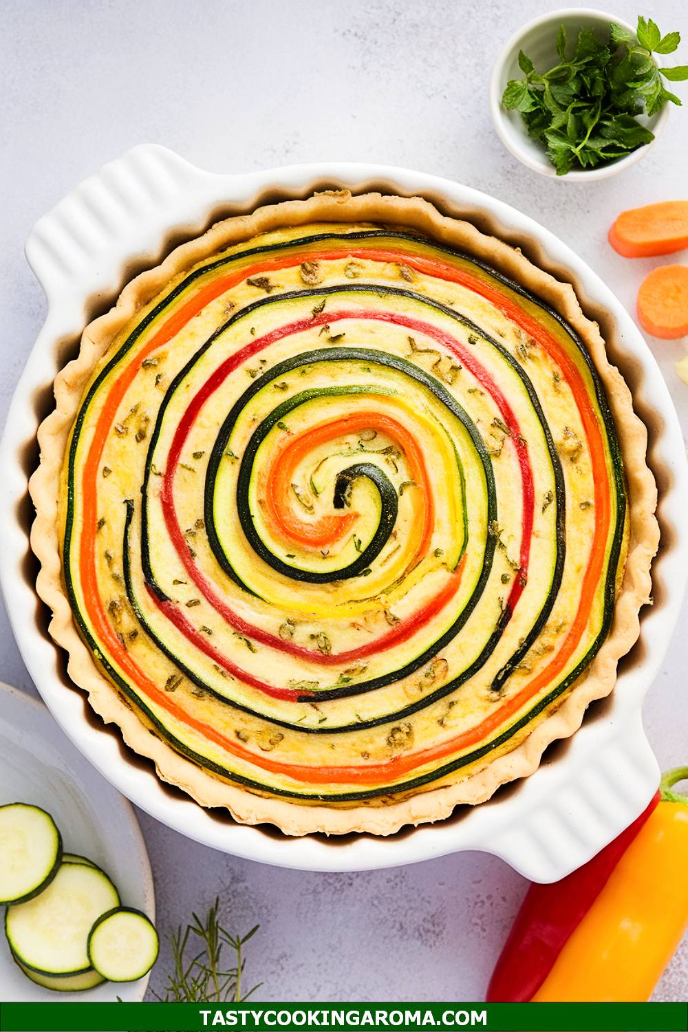 Rainbow Veggie Spiral Quiche