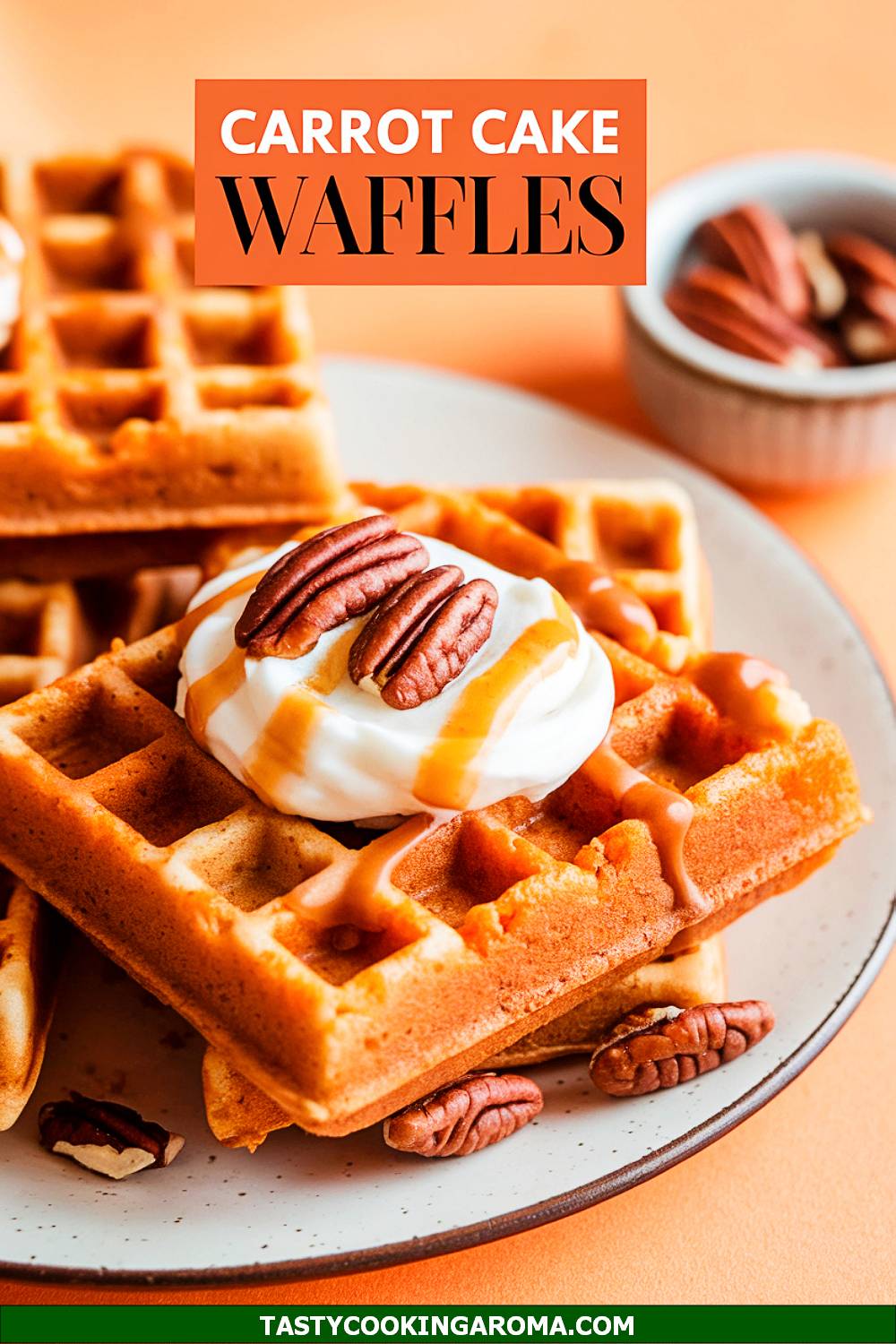 Mini Carrot Cake Waffles with Maple Frosting