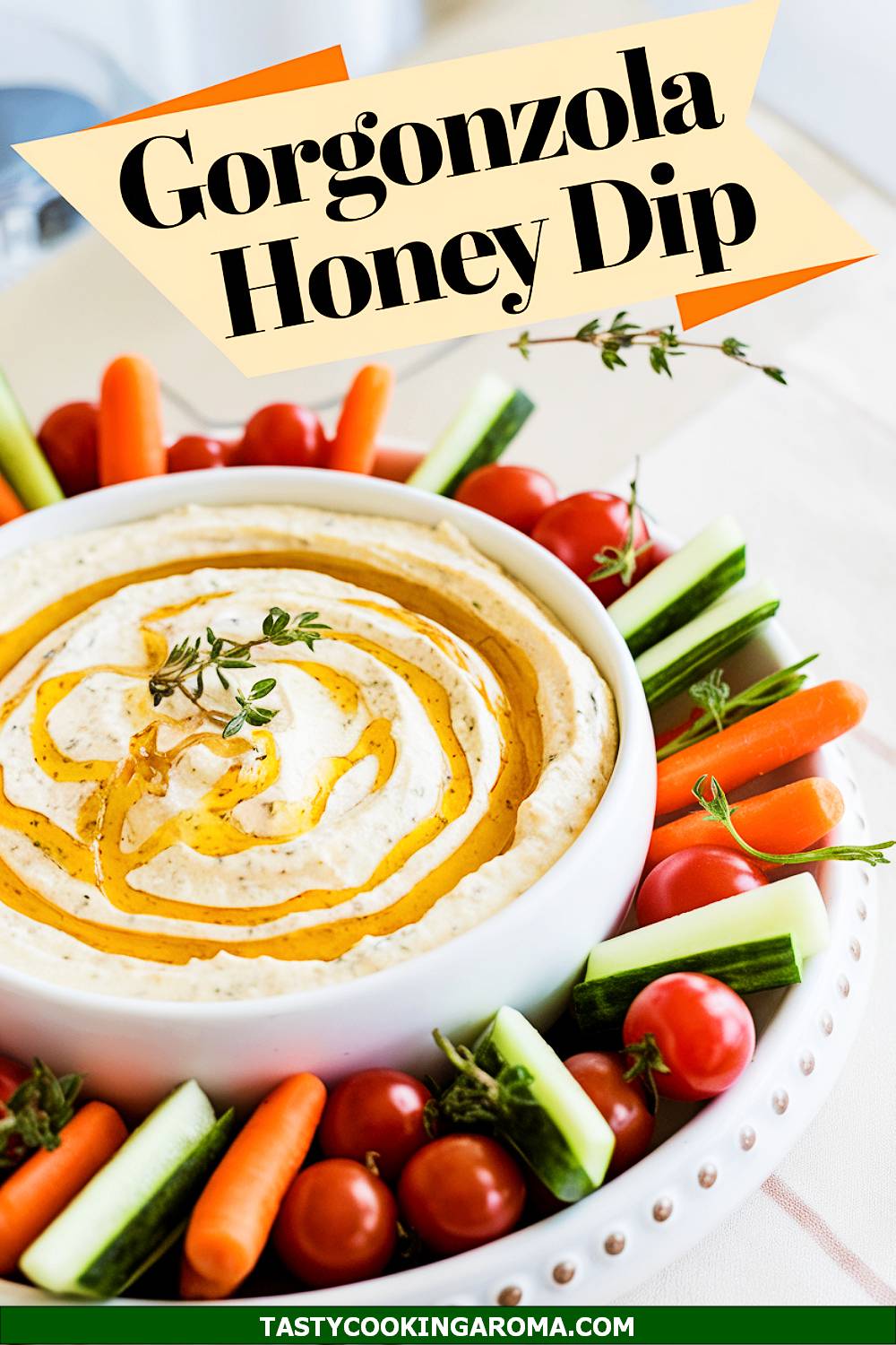 Creamy Gorgonzola and Honey Dip for Veggie Crudités