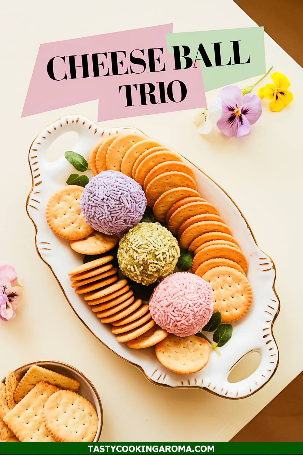 Pastel-Colored Cheese Ball Trio