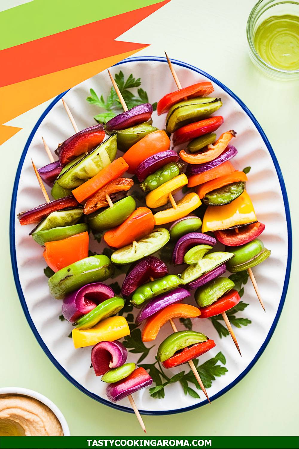 Spring Veggie Kebabs with Rainbow Bell Peppers, Baby Carrots, and Snap Peas