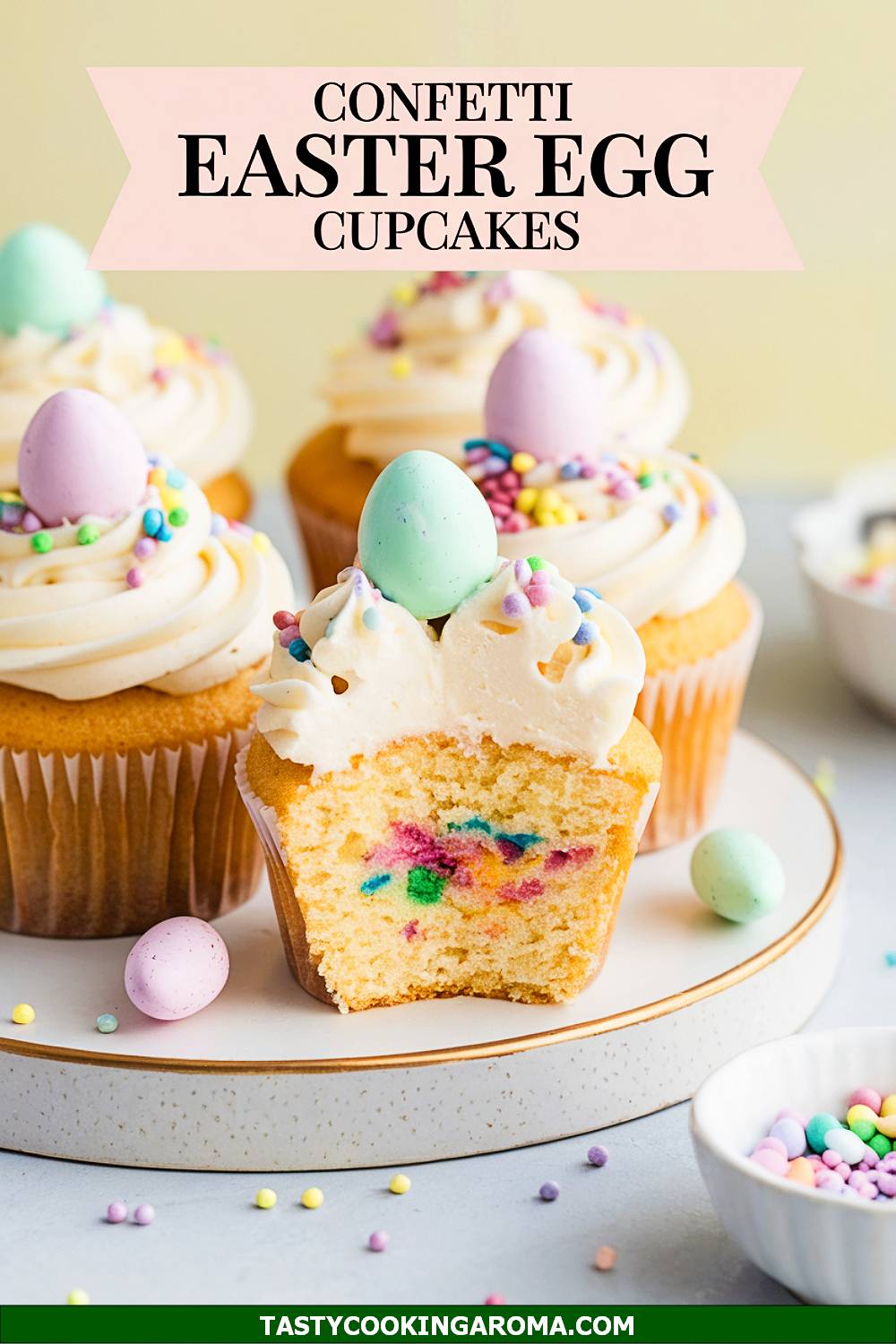 Confetti Easter Egg Surprise Cupcakes