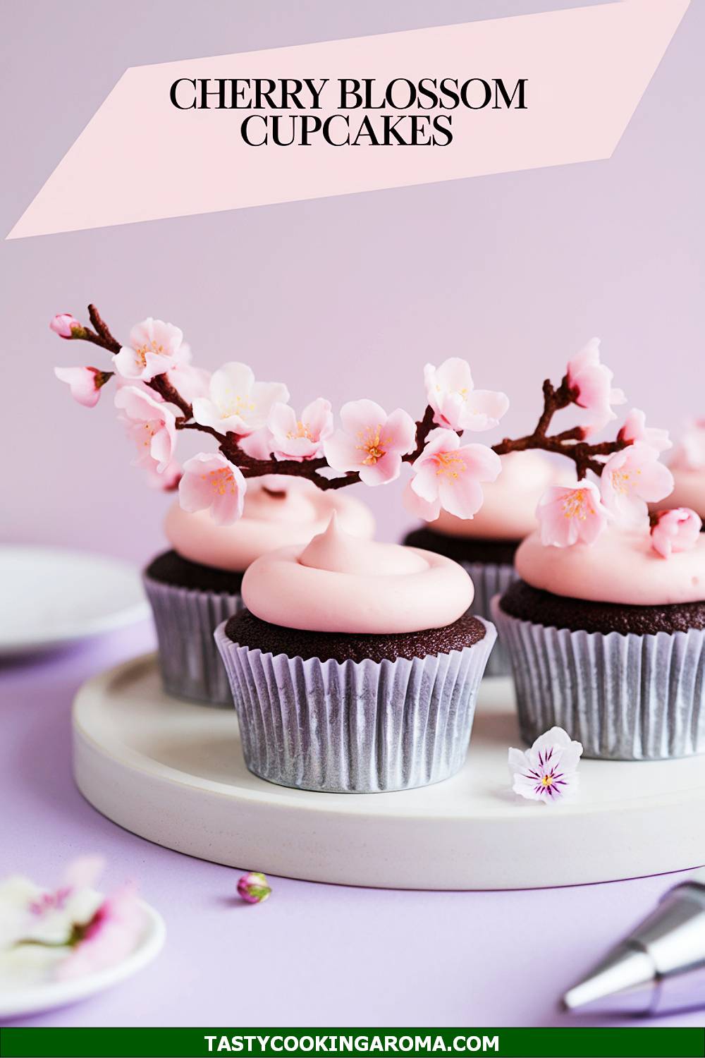 Cherry Blossom Branch Cupcakes