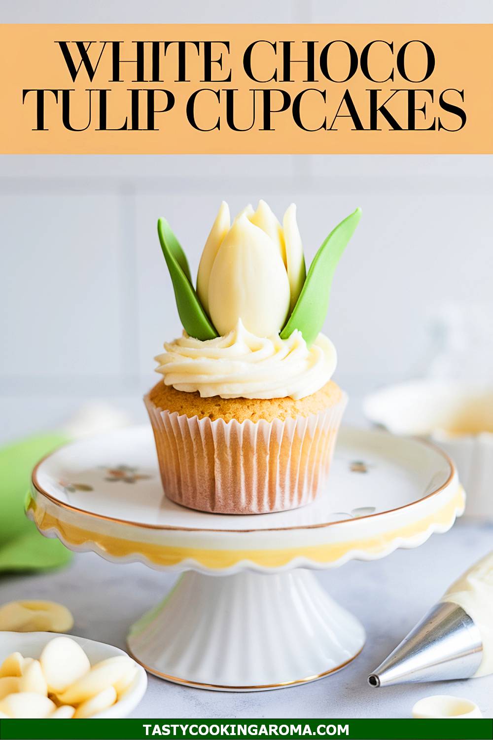 White Chocolate Tulip Cupcakes