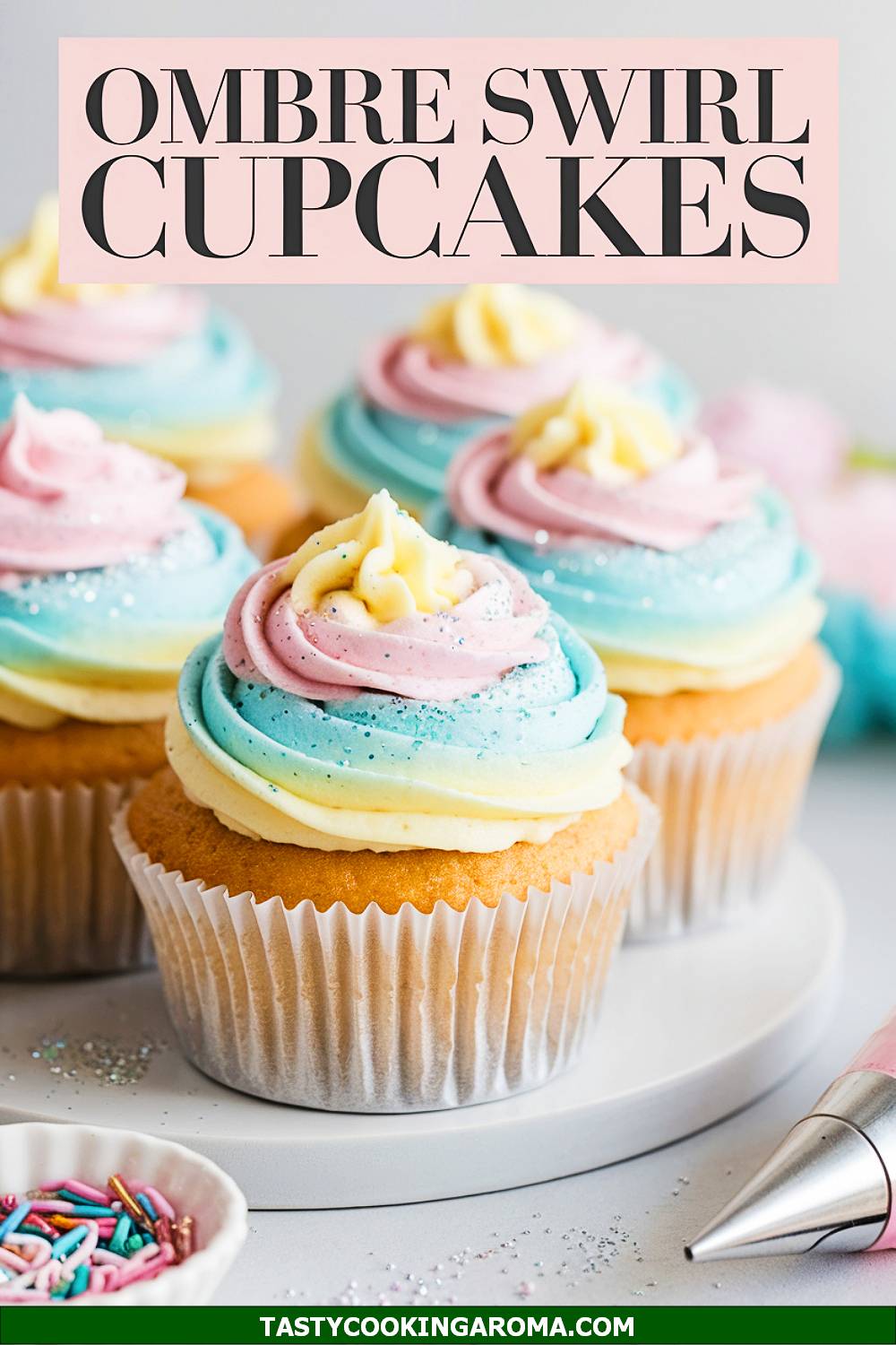 Pastel Ombre Swirl Cupcakes