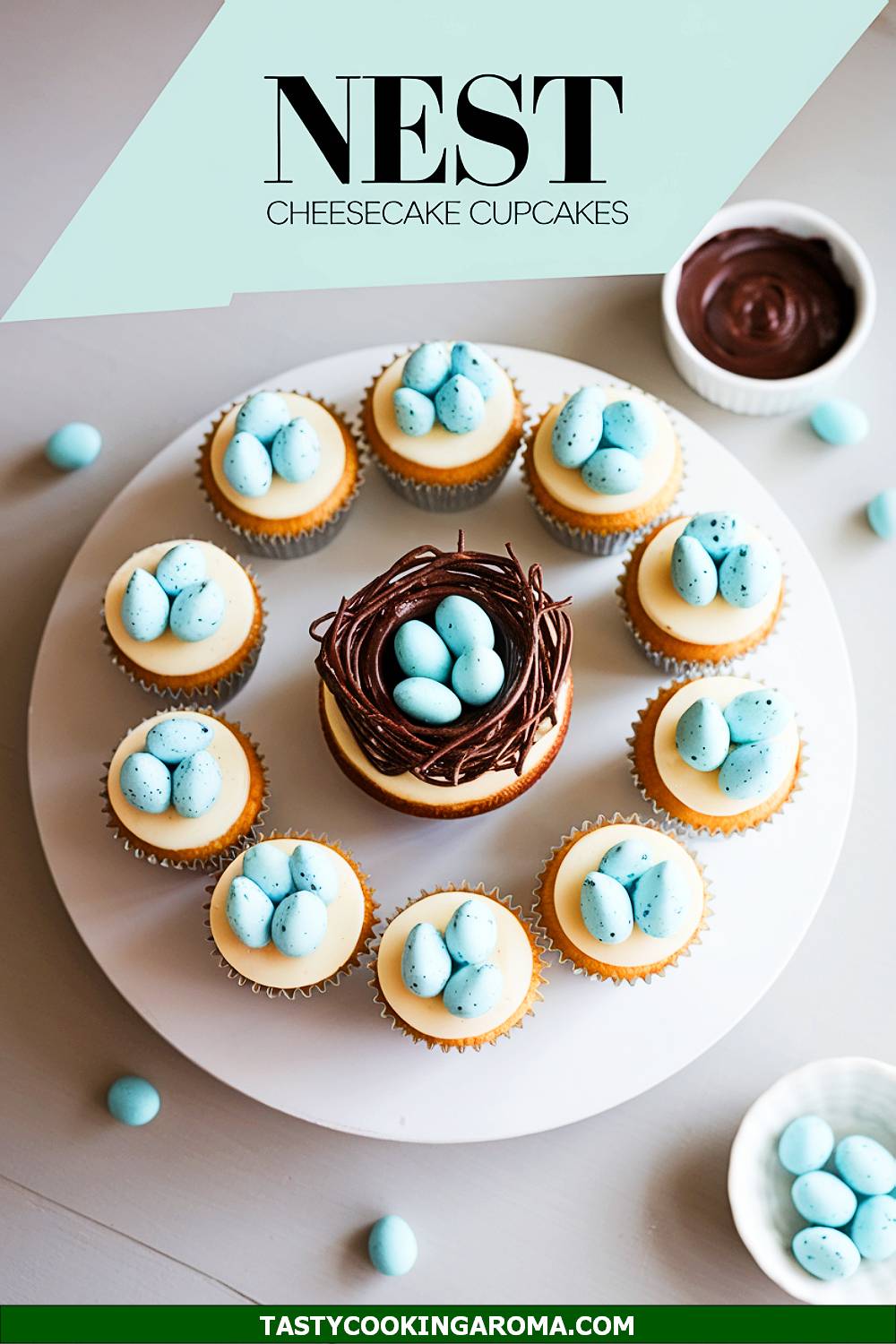 Speckled Nest Cheesecake Cupcakes