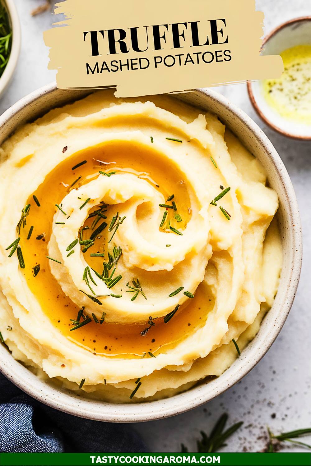 Truffle Mashed Potatoes Swirled with Herb Butter