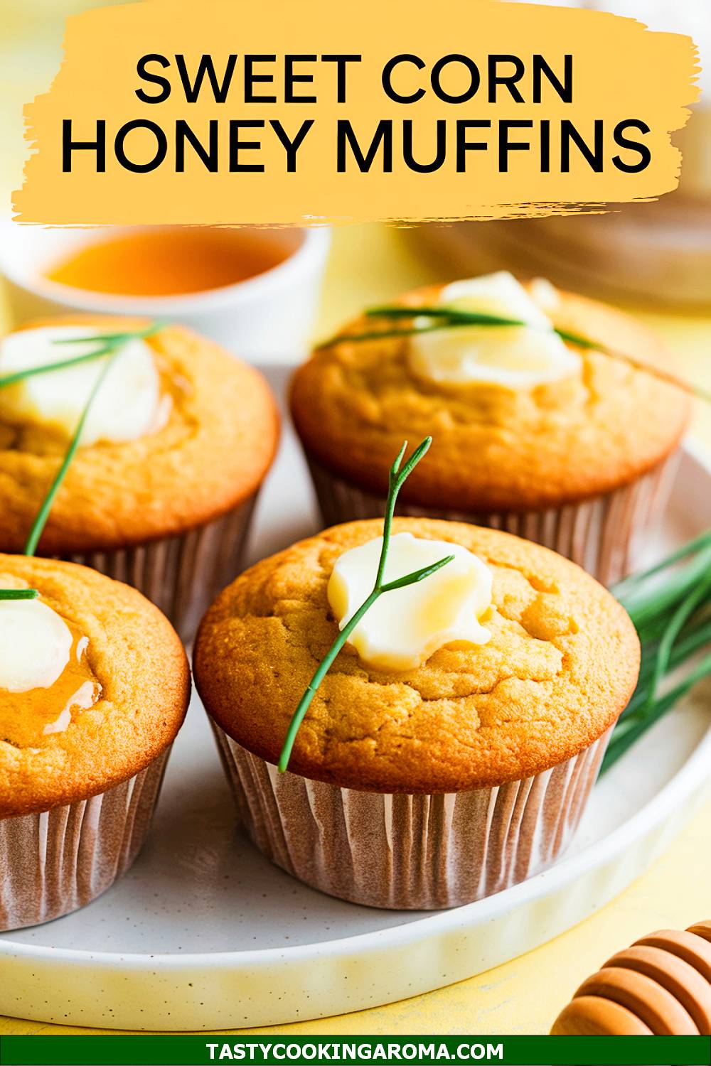 Sweet Corn and Honey Muffins with Chive Butter