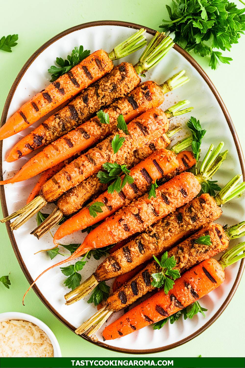 Grilled Garlic Parmesan Carrots with Fresh Parsley