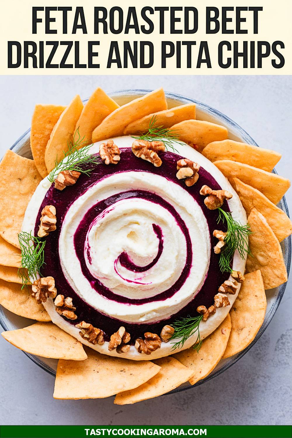 Whipped Feta with Roasted Beet Drizzle and Pita Chips