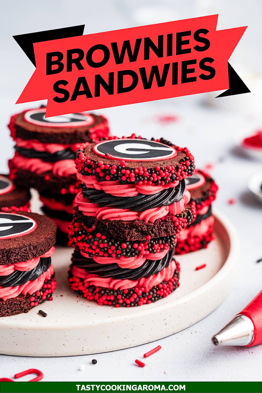 UGA Red & Black Brownie Sandwiches