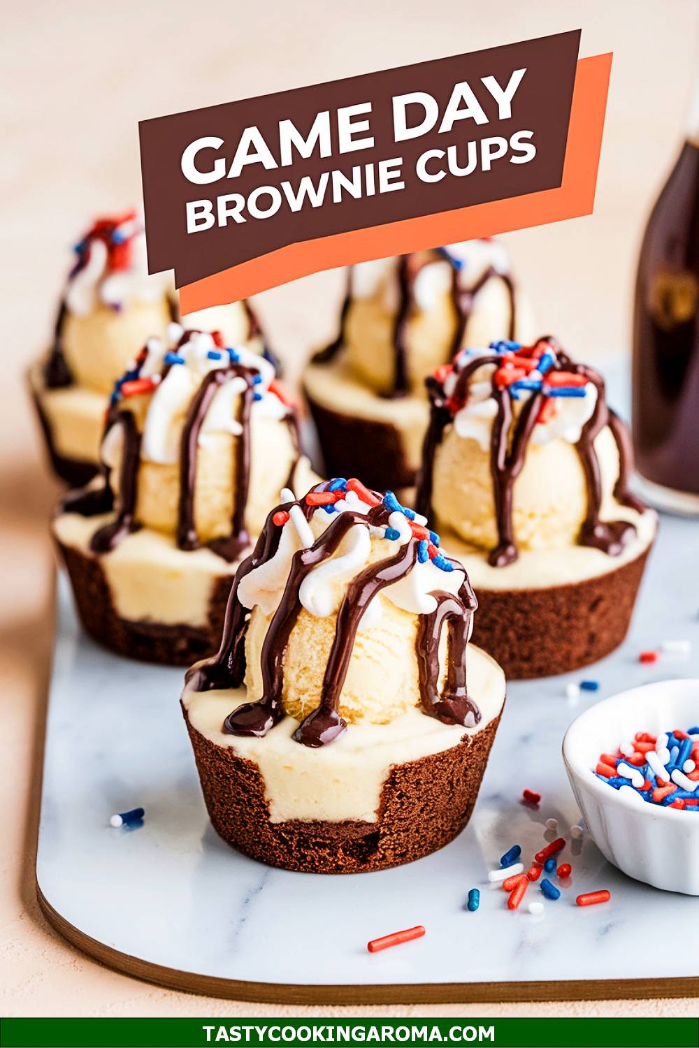 Super Bowl Sundae Brownie Cups