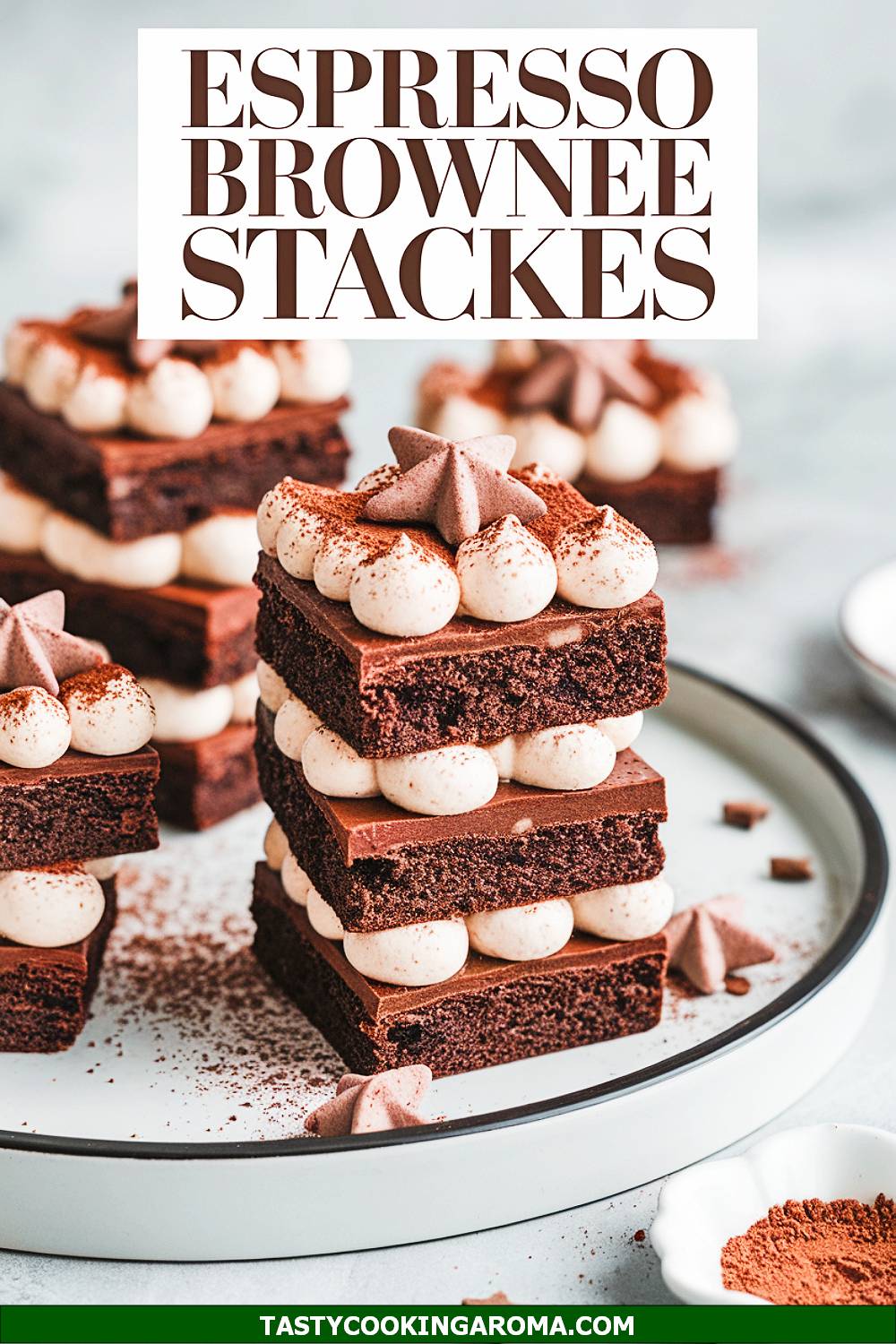 Espresso Cream Brownie Stackers with Star Sprinkles