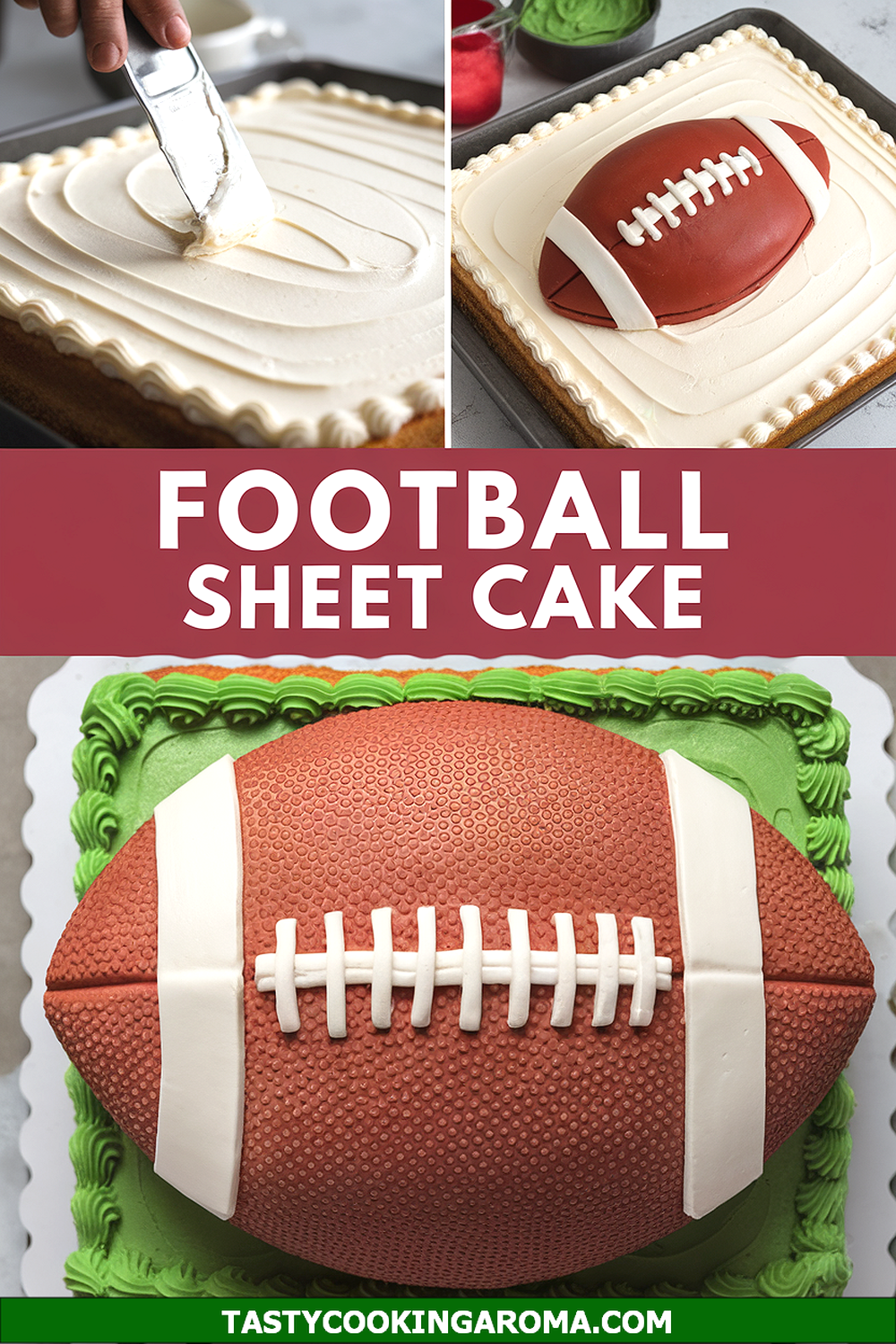 Simple Football Team Buttercream Sheet Cake