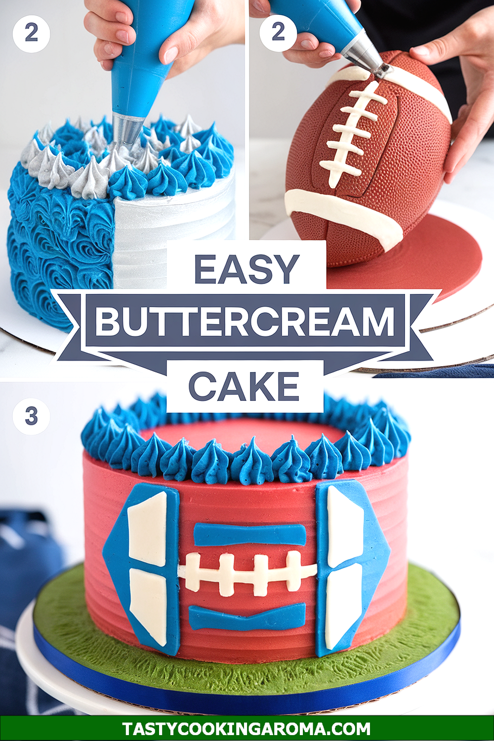 Easy Buttercream Football Cake