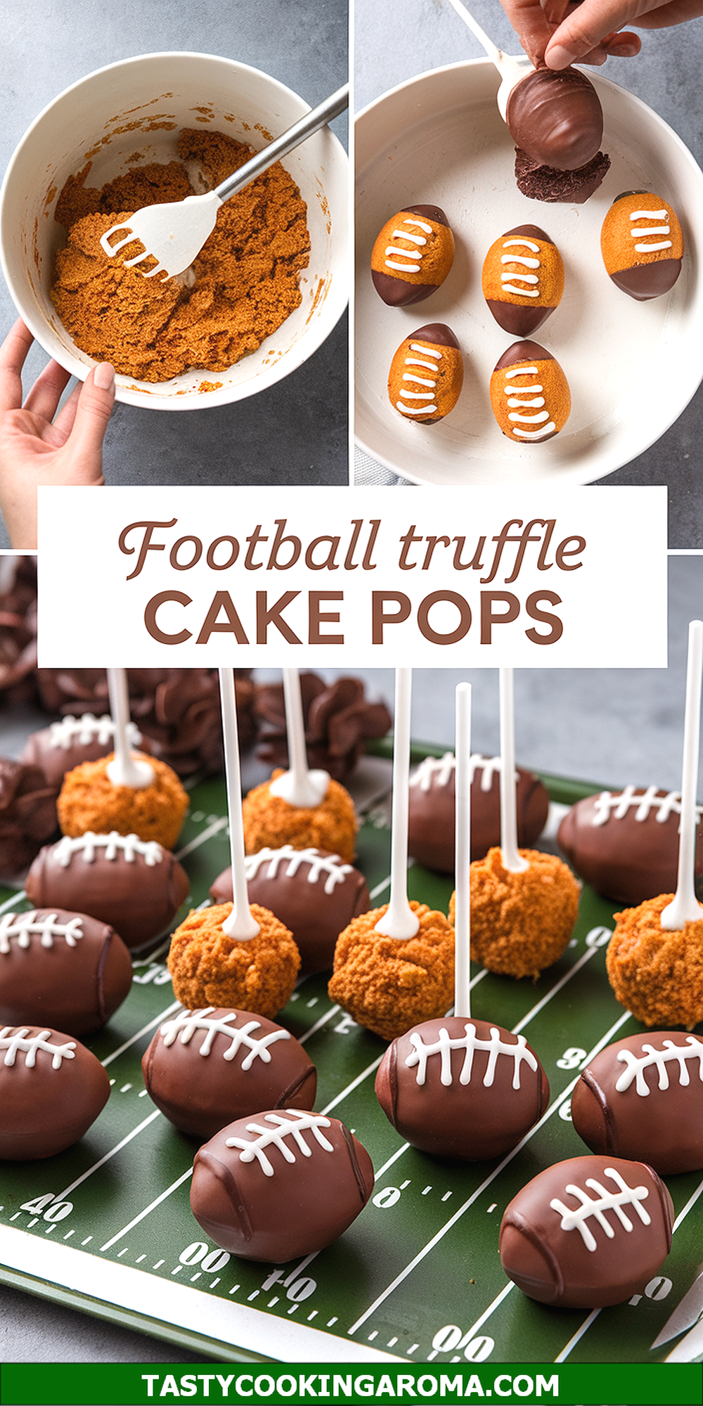 Pumpkin Spice Football Truffle Cake Pops