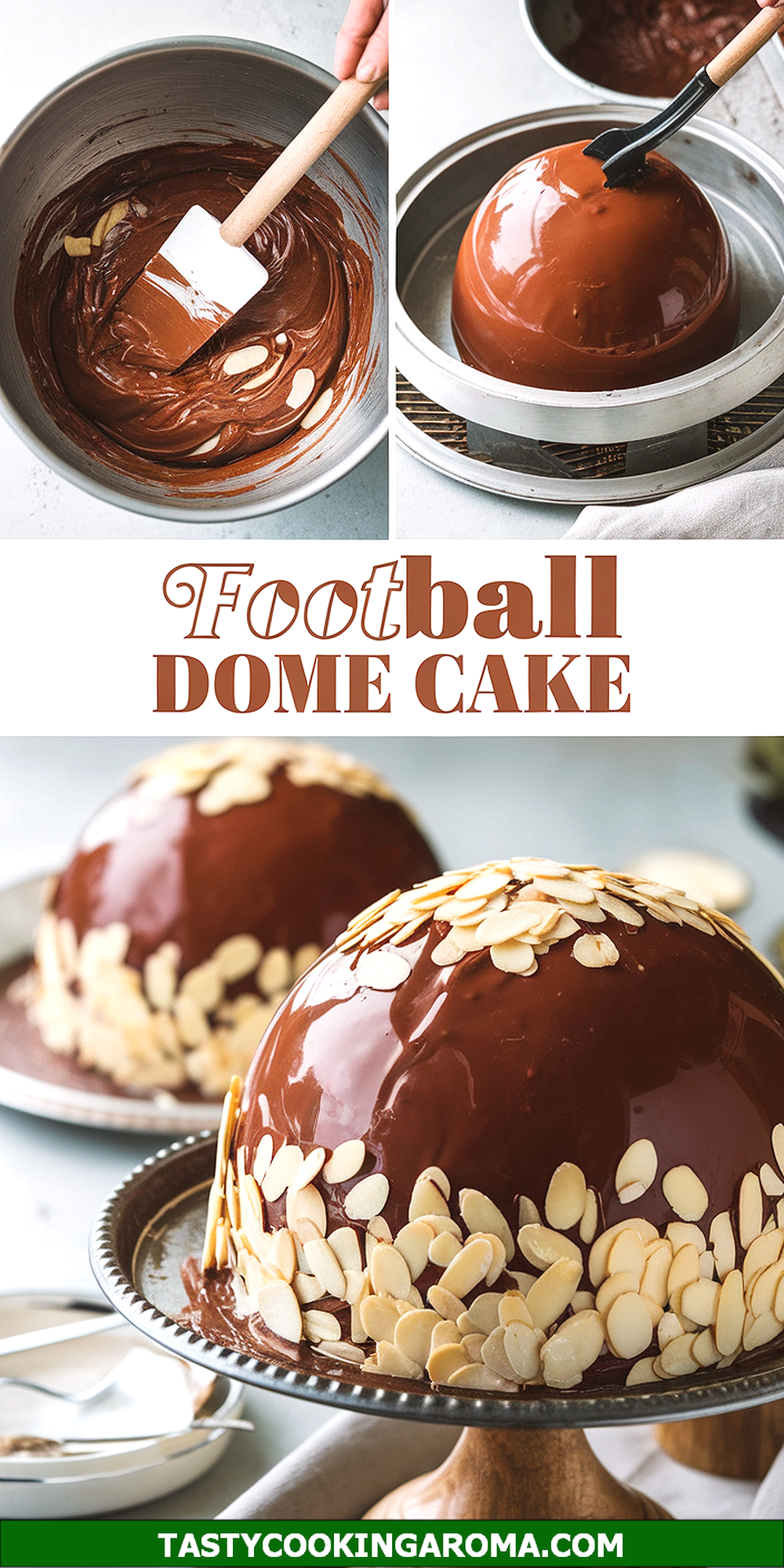 Chocolate Almond Football Dome Cake