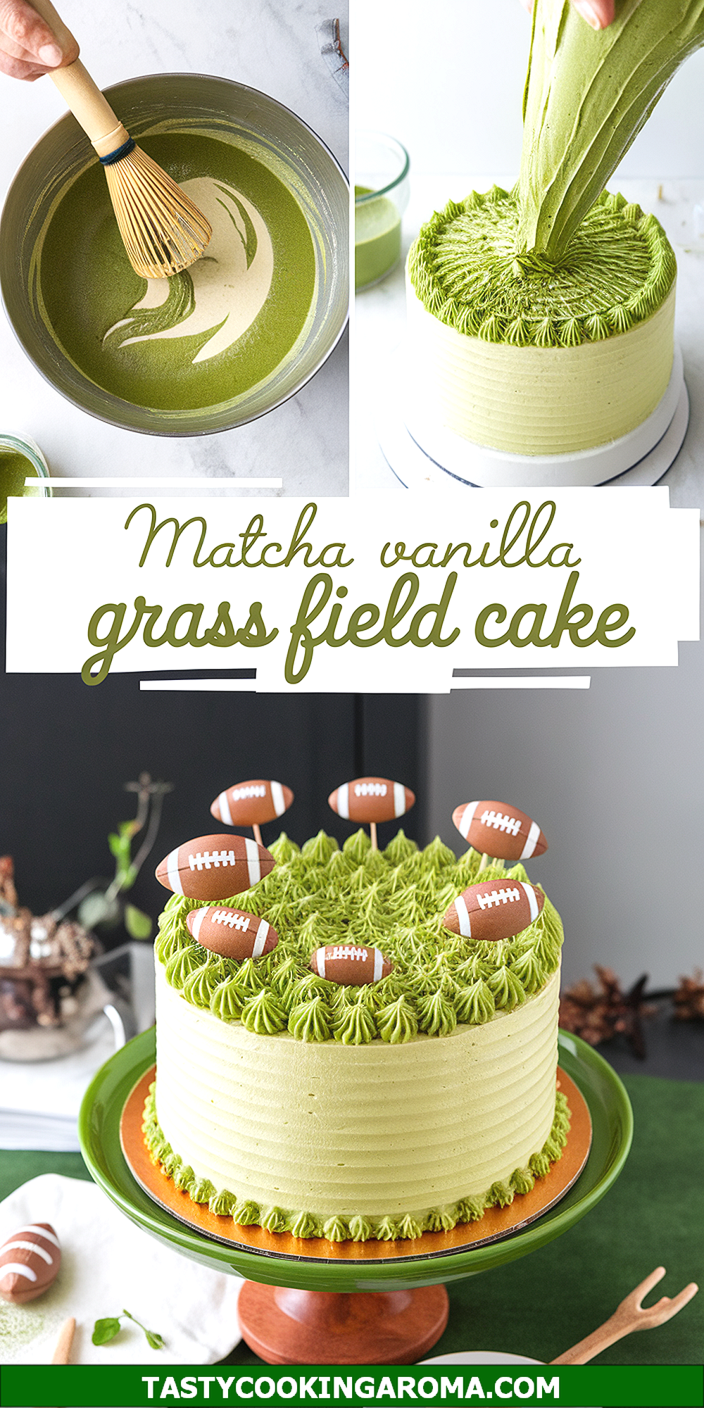 Matcha Vanilla Grass Field Cake