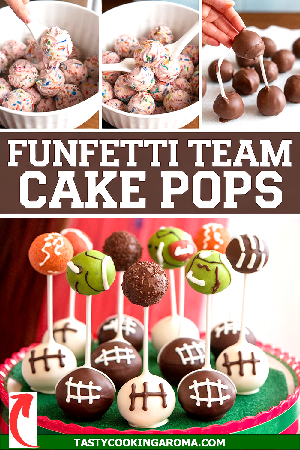 Funfetti Football Team Cake Pops