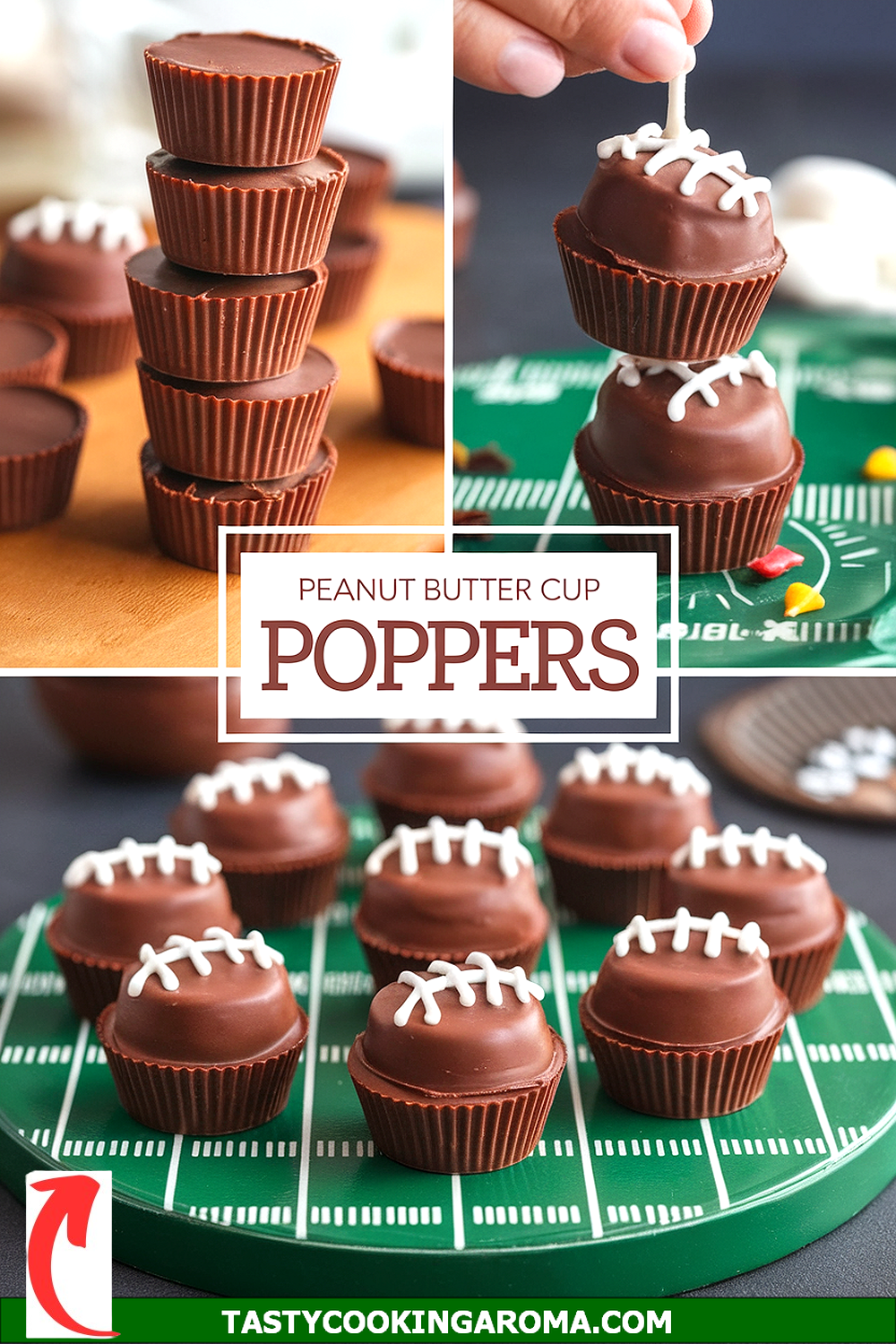 Peanut Butter Cup Football Poppers