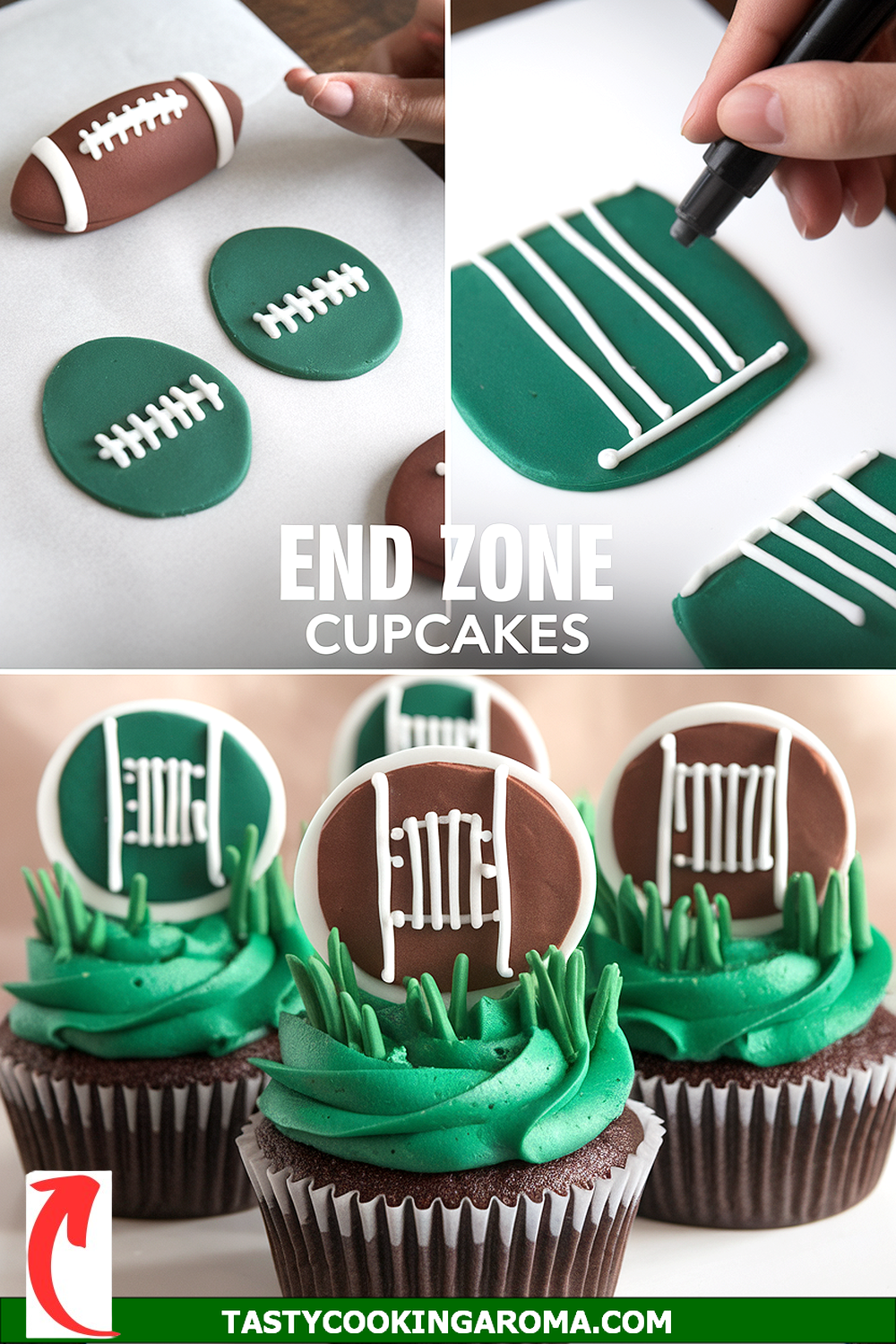 DIY End Zone Cupcake Toppers