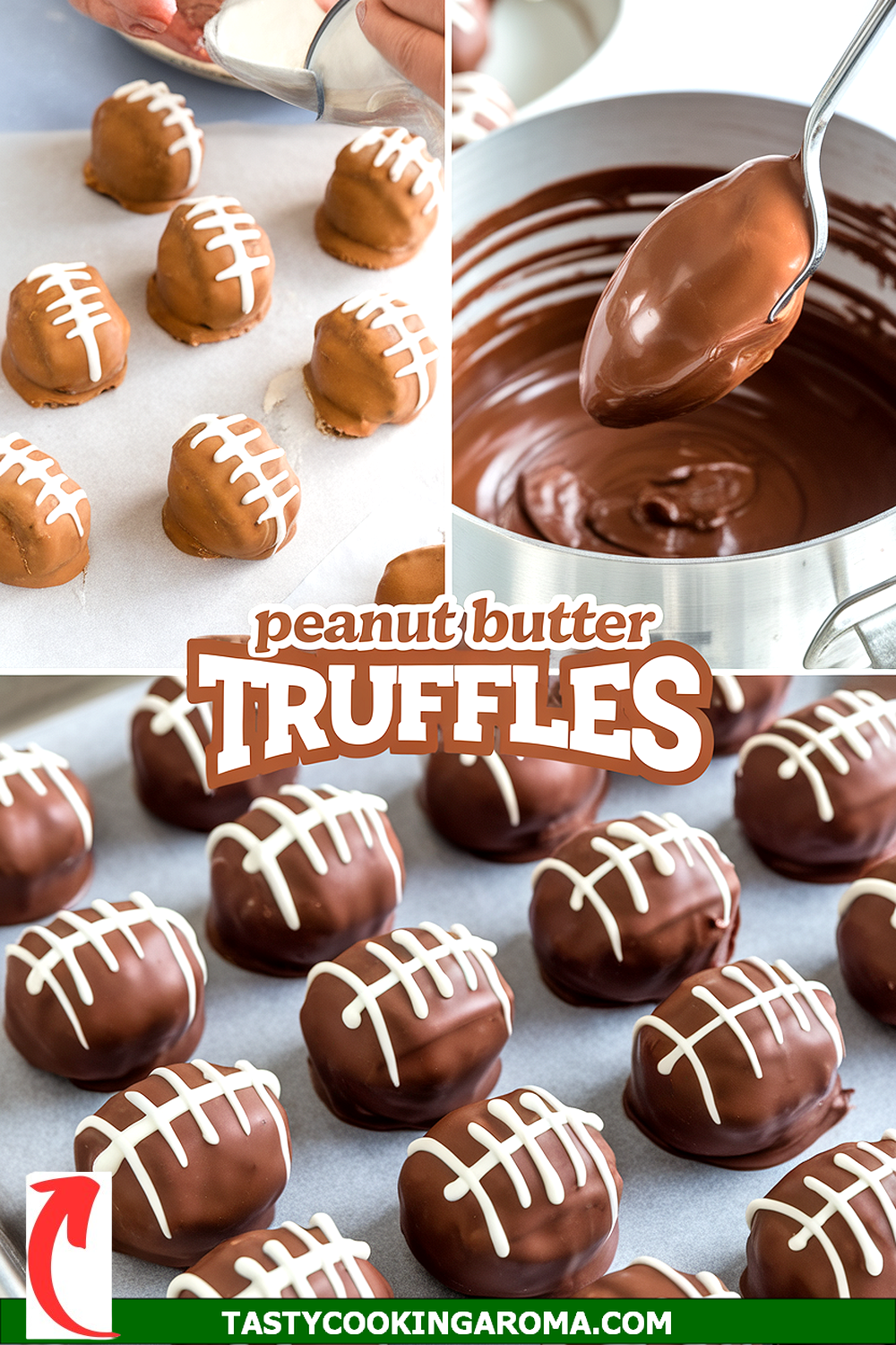 Football Shaped Peanut Butter Fluff Truffles