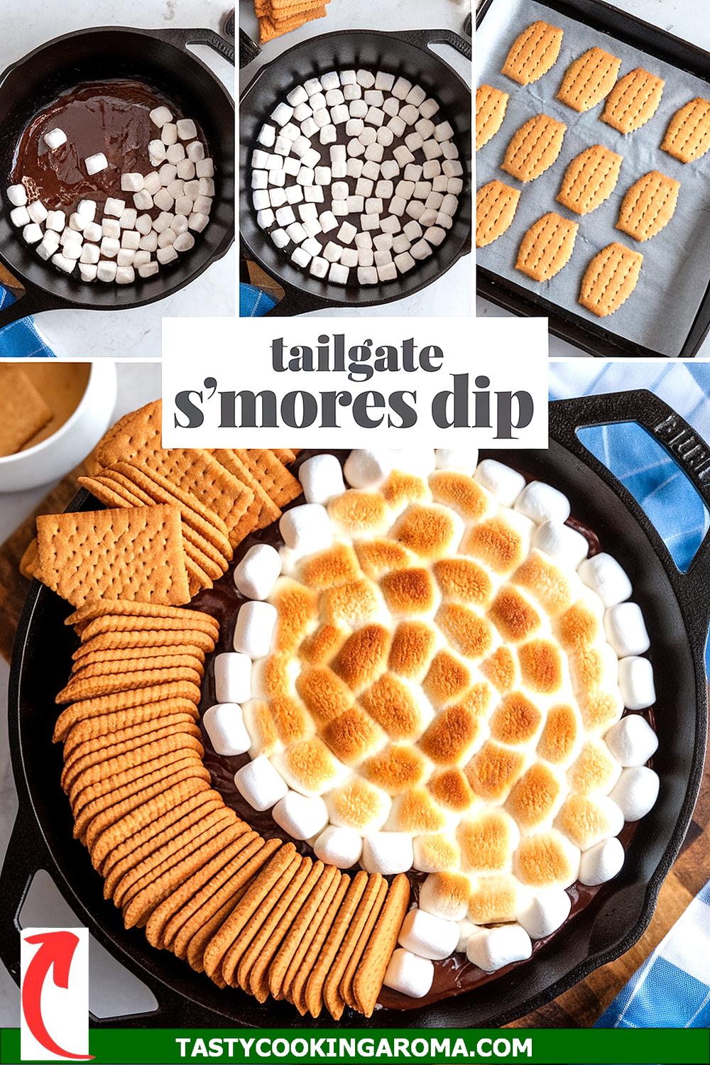 Tailgate S’mores Dip with Graham Football Crackers