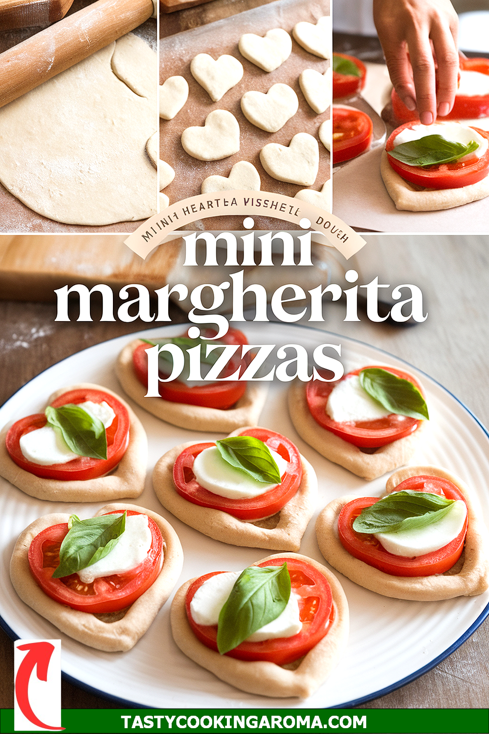 Mini Heart-Shaped Margherita Pizzas with DIY Dough