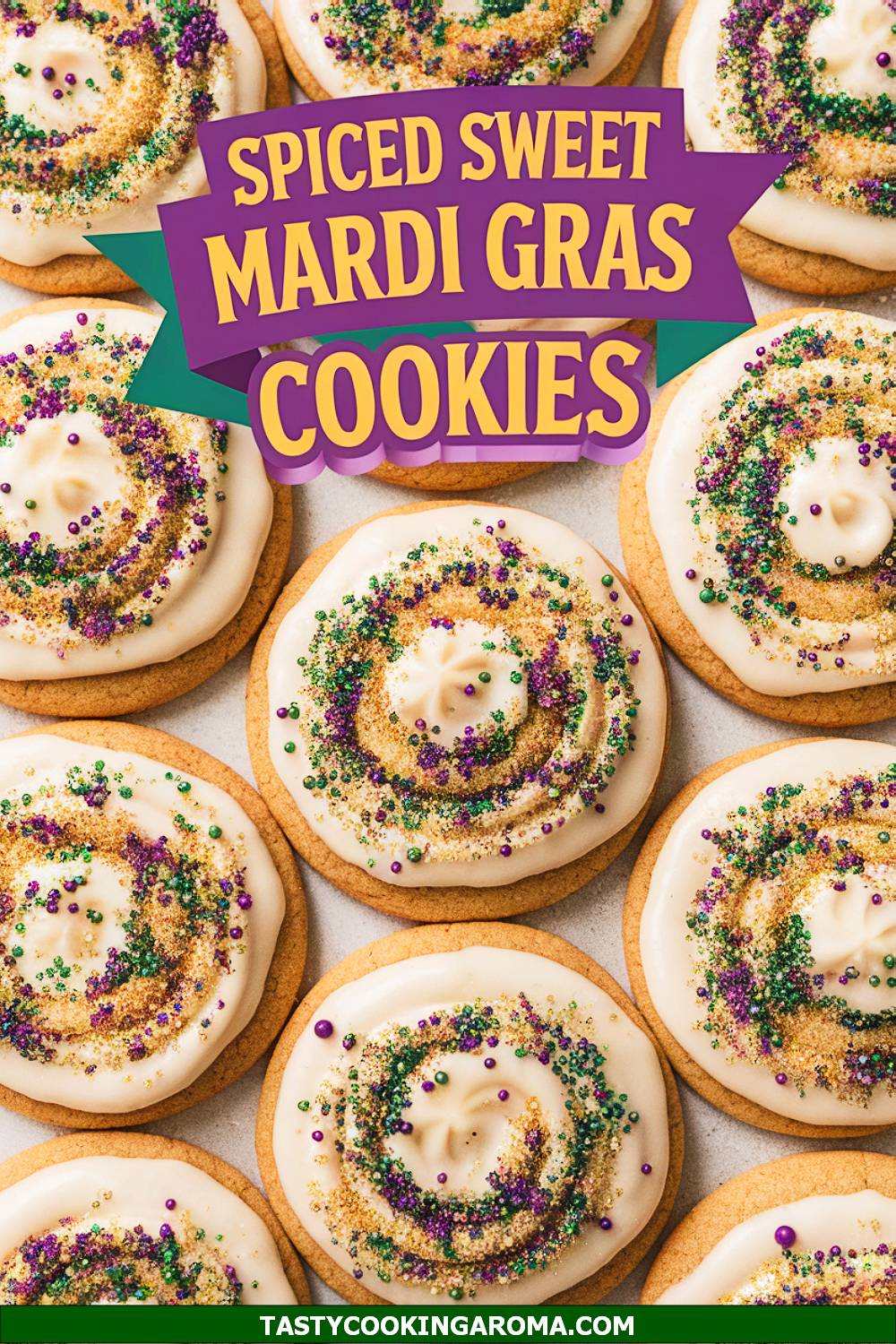 Cajun Spiced Sweet Dough King Cake Cookies