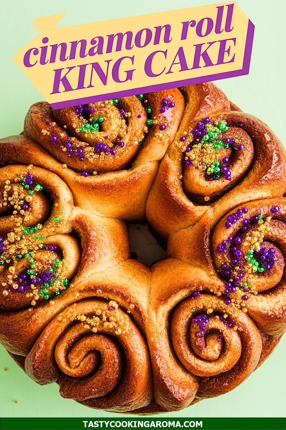 Gluten-Free Mardi Gras Cinnamon Roll King Cake