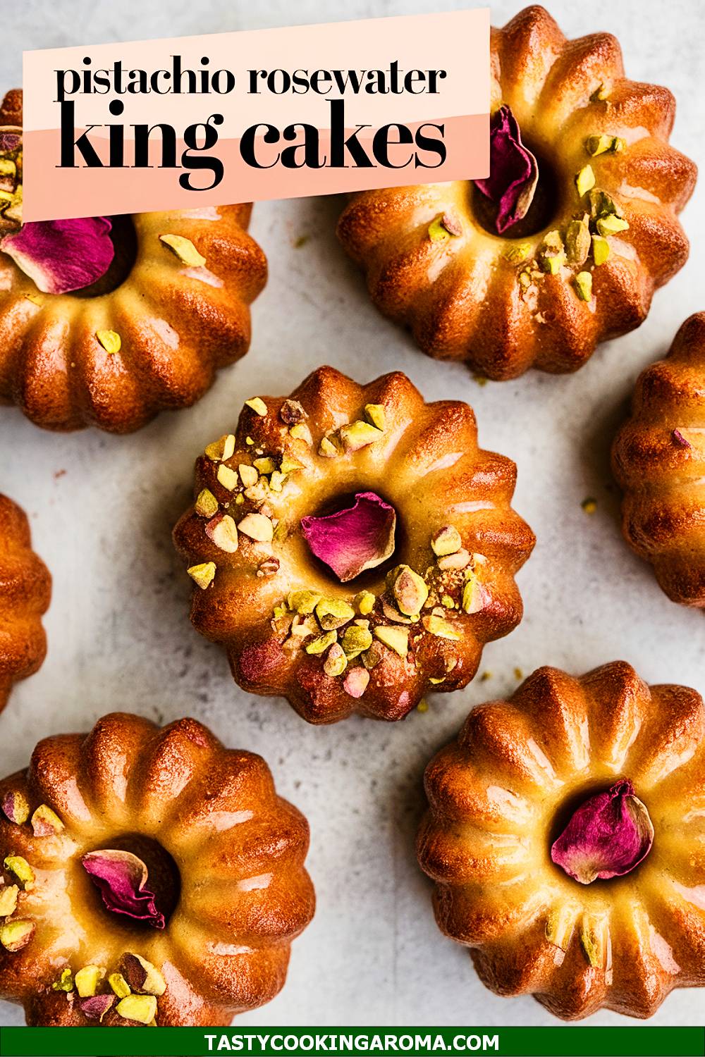 Pistachio Rosewater Mini King Cakes