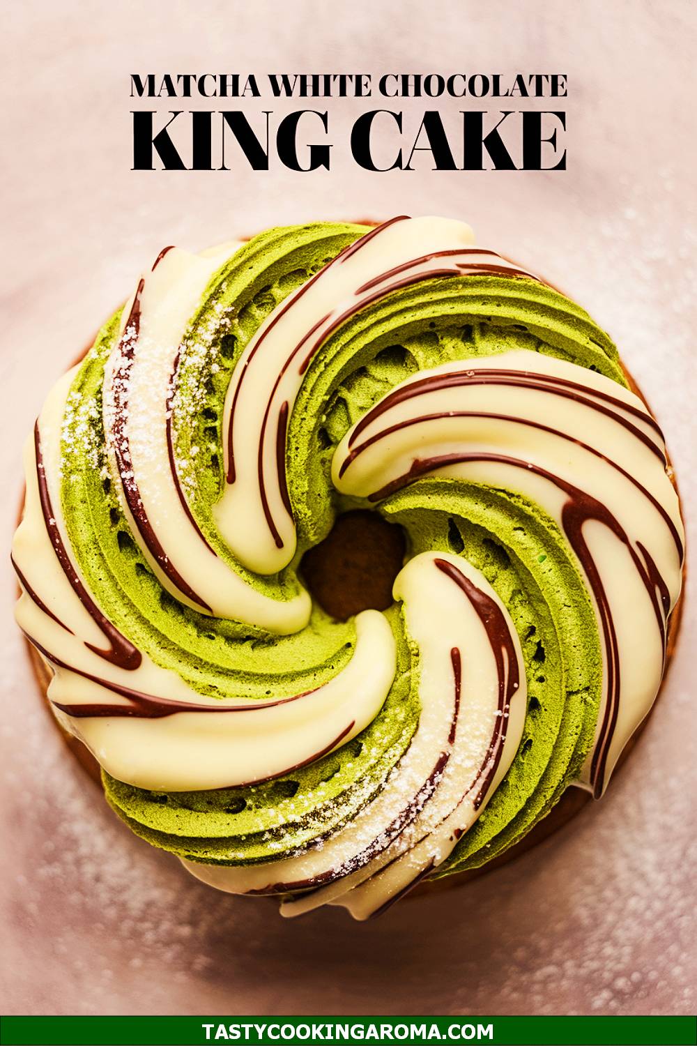 Matcha White Chocolate Swirl King Cake