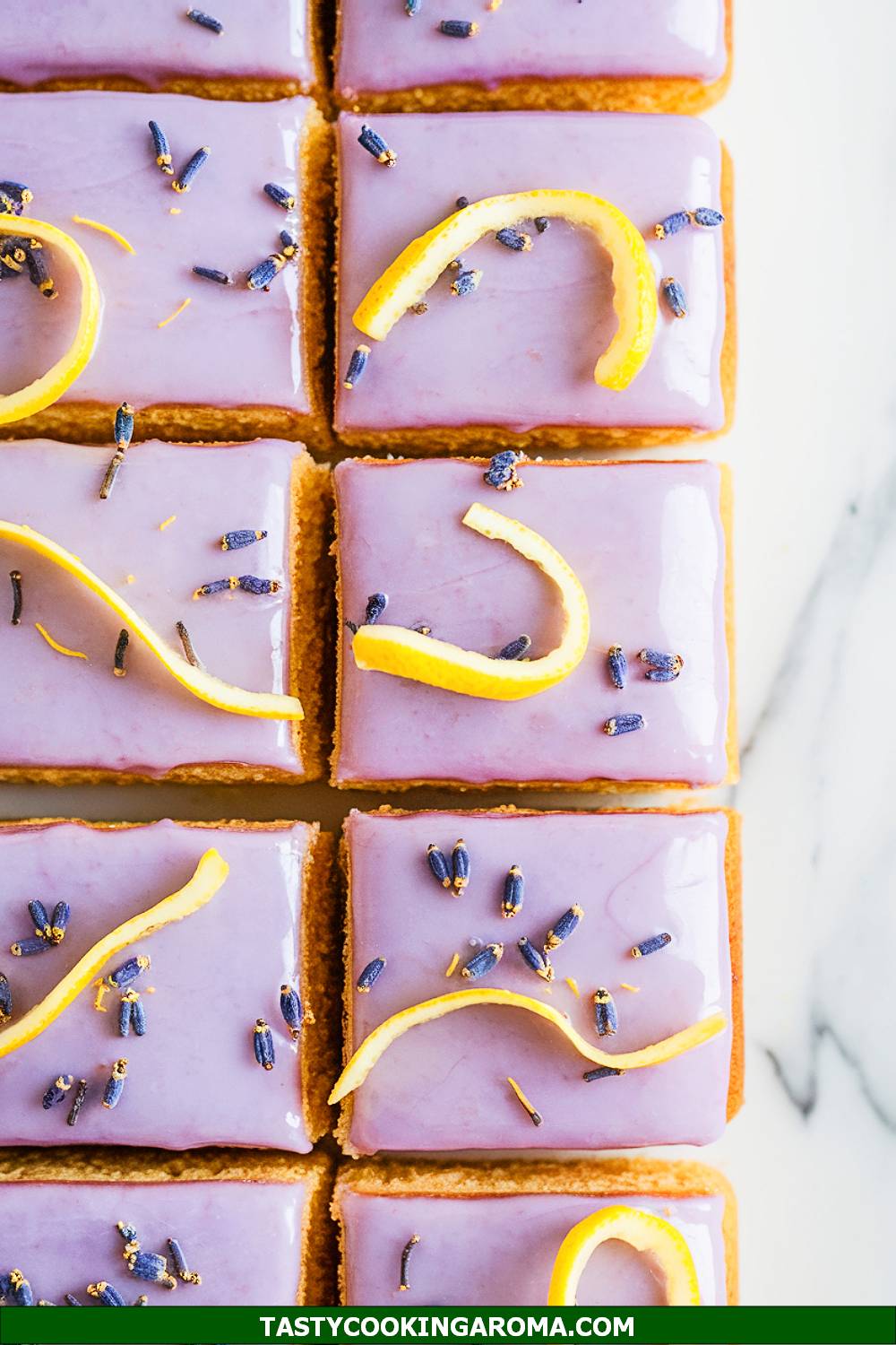 Lemon Lavender Glazed King Cake Bars