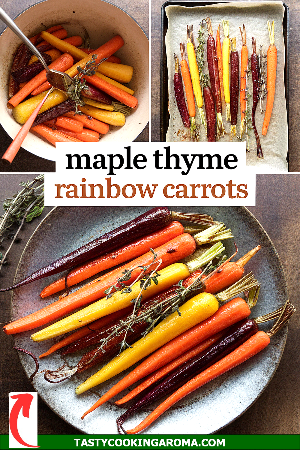 Maple and Thyme Roasted Rainbow Carrots