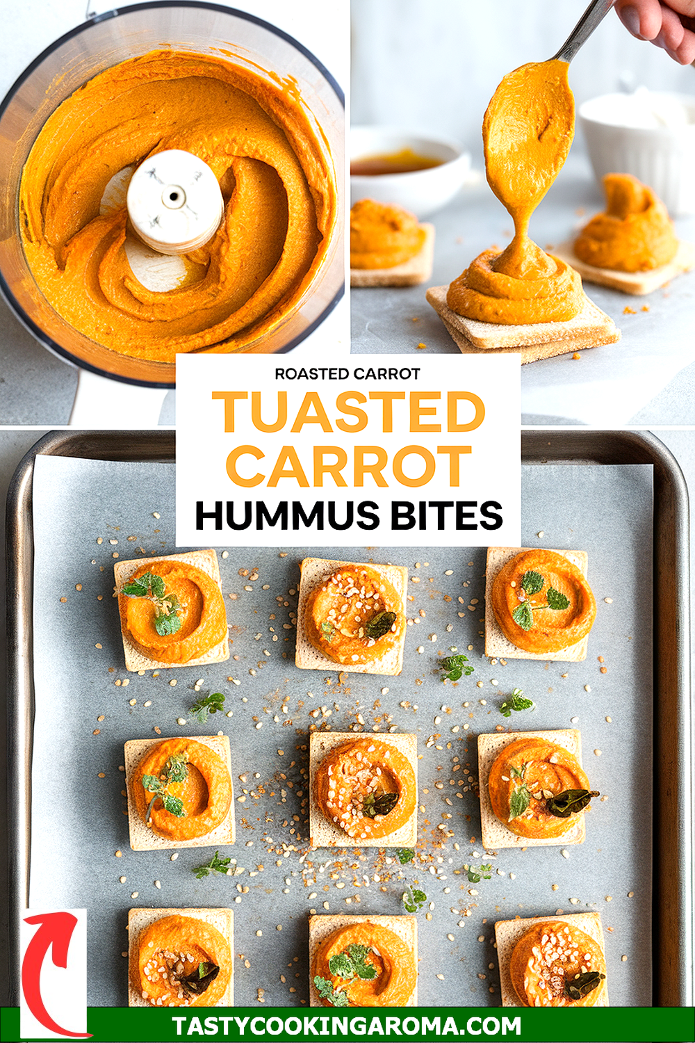 Roasted Carrot and Turmeric Hummus Bites