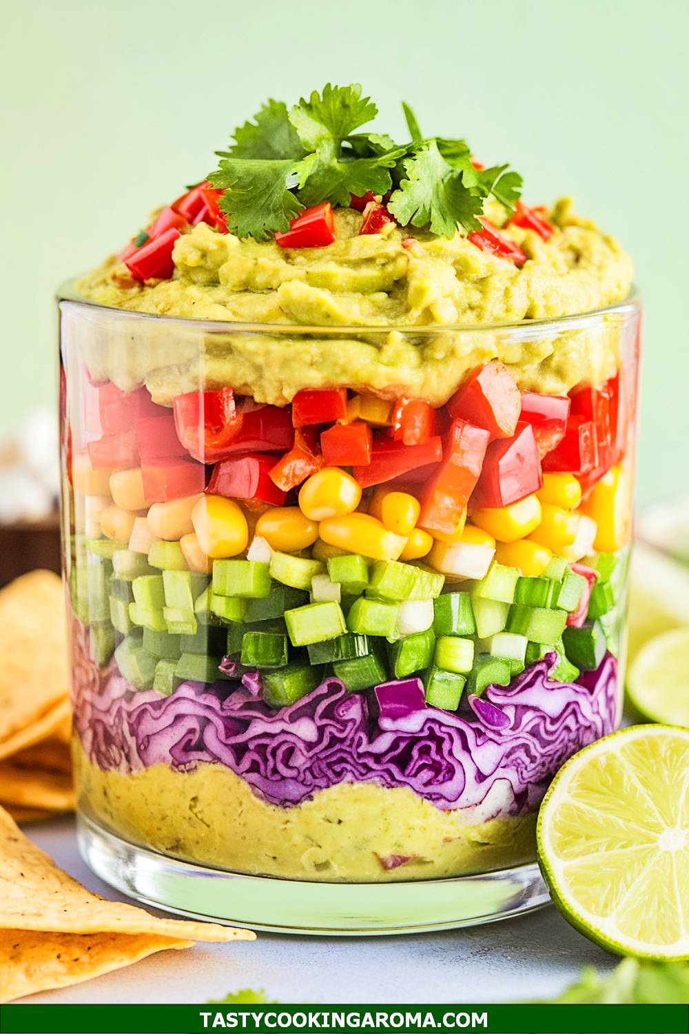 Rainbow Veggie Guacamole Stack