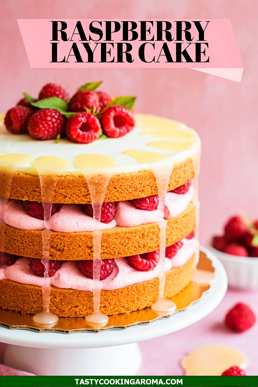 Raspberry Layer Cake with Lemon Buttercream