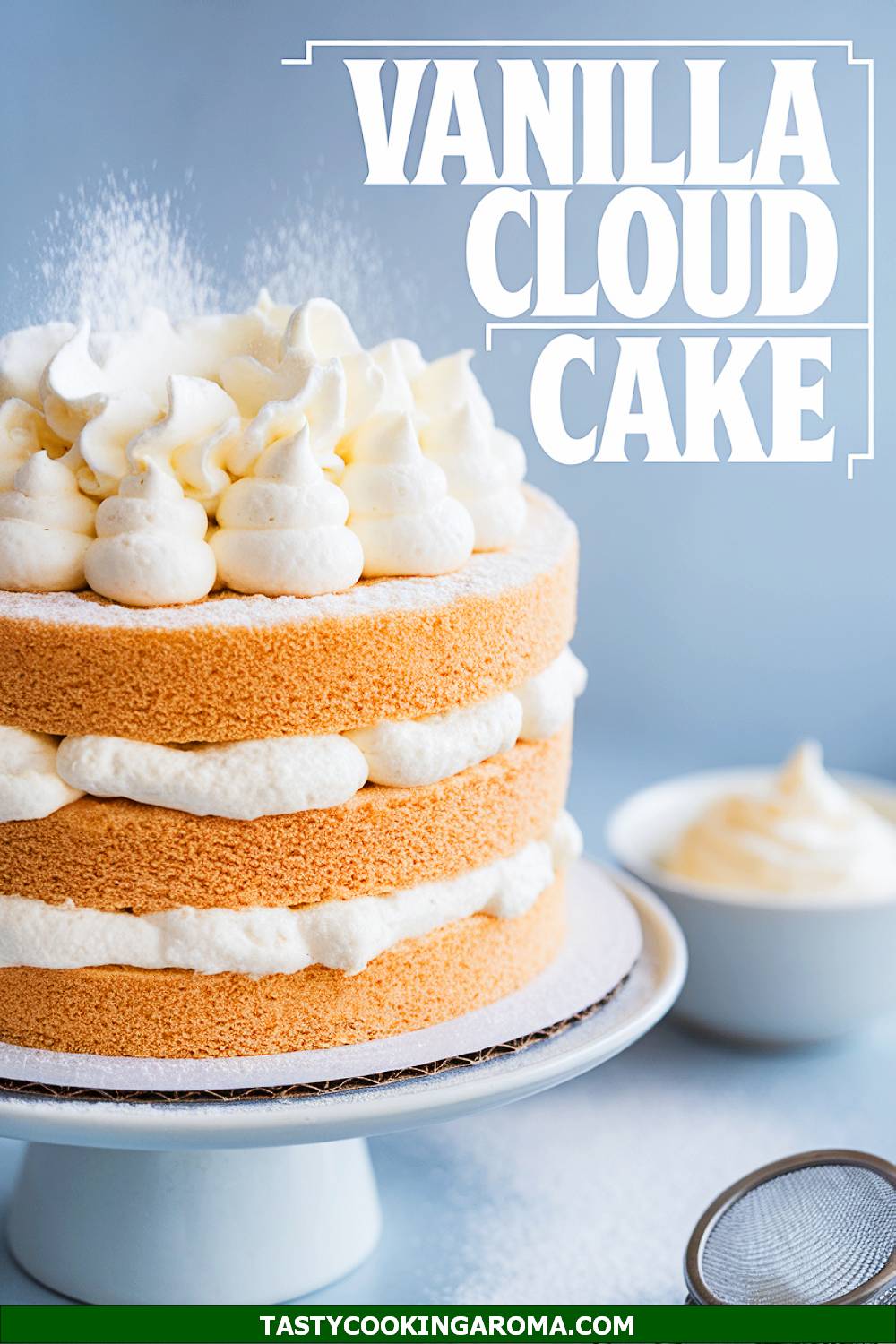 Vanilla Cloud Cake with Whipped Cream