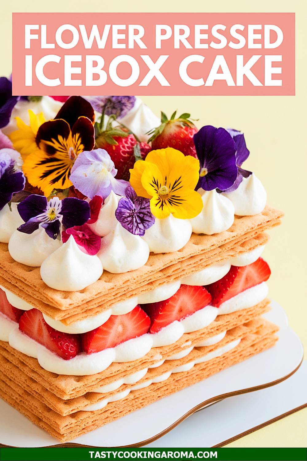 Edible Flower Pressed Icebox Cake