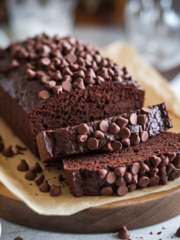 Ultimate Chocolate Pound Cake Recipe – A rich, moist chocolate loaf topped with a glossy chocolate glaze and loaded with chocolate chips. The perfect homemade dessert for chocolate lovers.