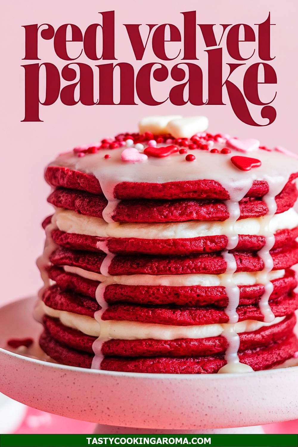 Mini Red Velvet Pancake Stacks