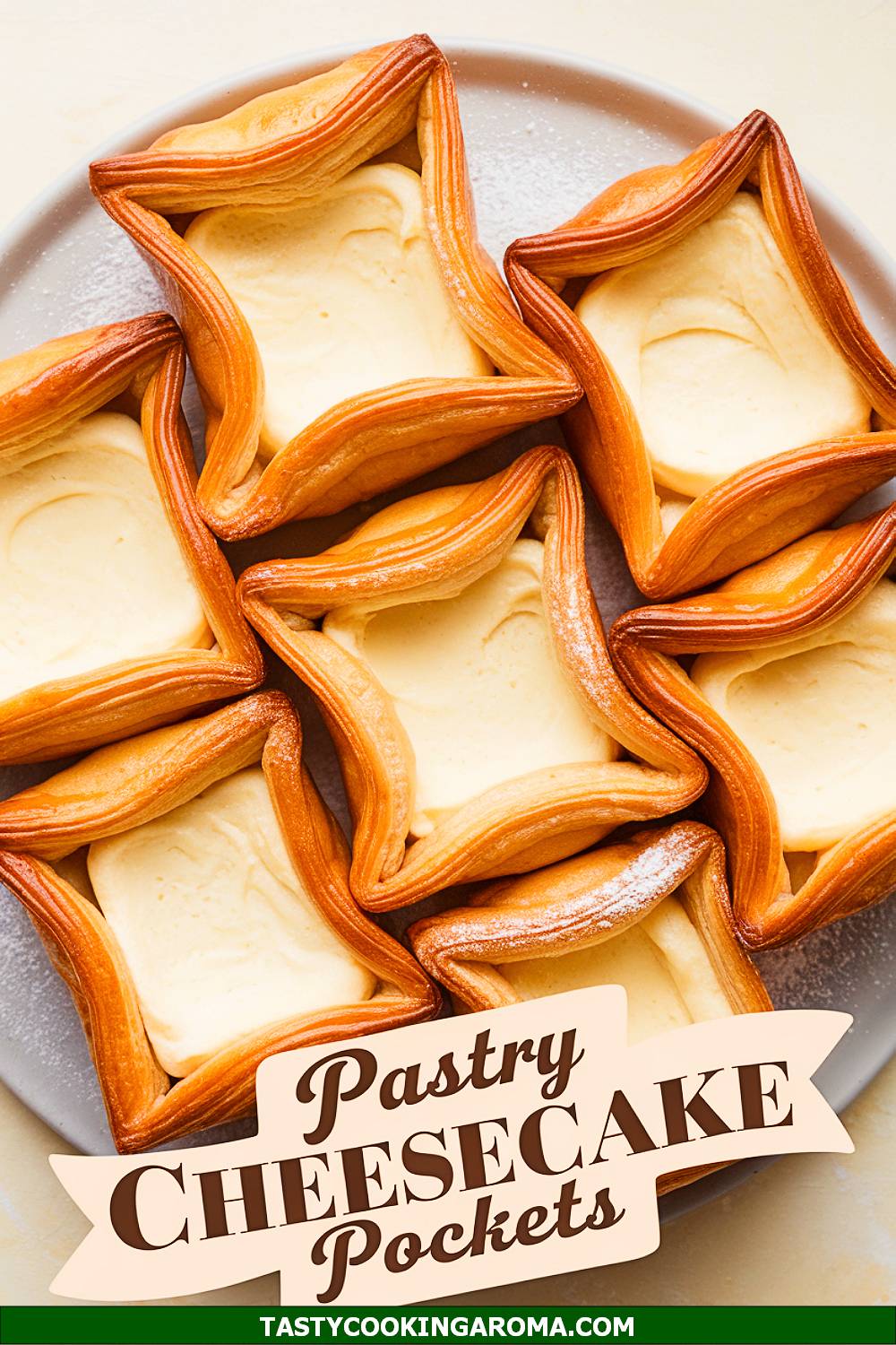 Mini Puff Pastry Cheesecake Pockets