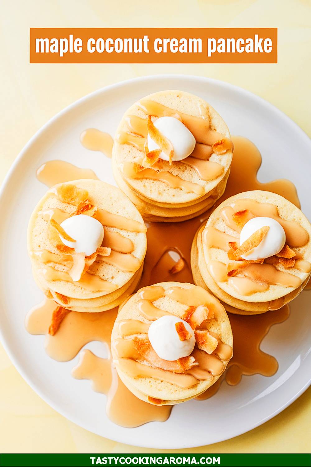 Maple Coconut Cream Puff Pancake Stacks