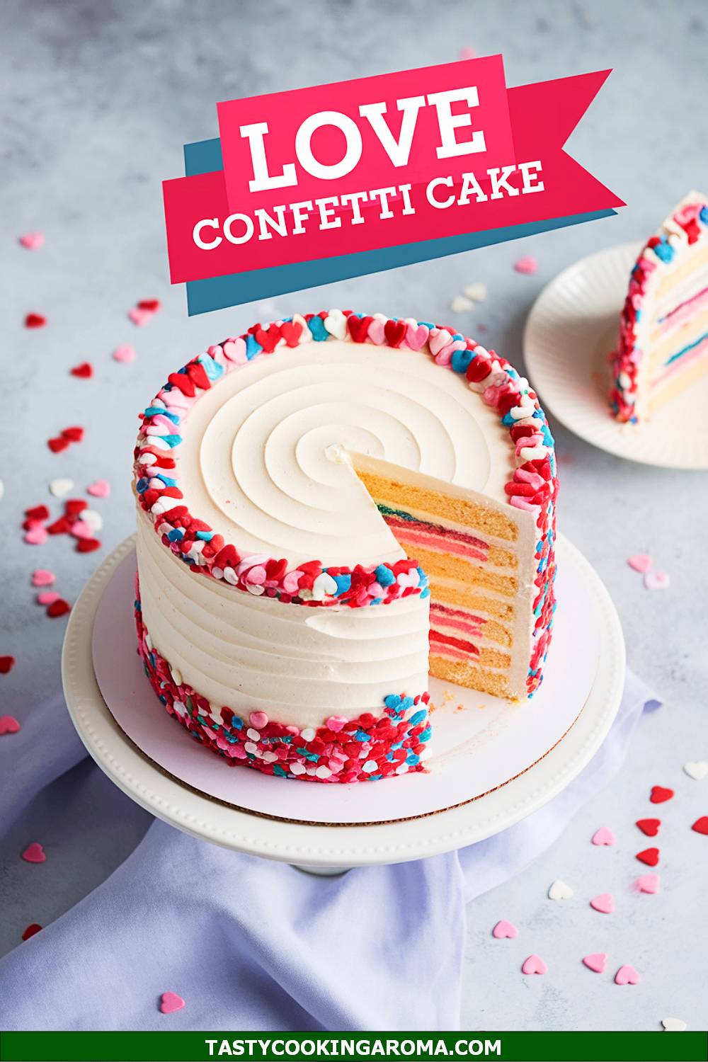 Sprinkled Valentine’s Confetti Cake